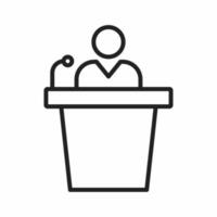 podium outline icon vector