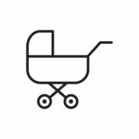 baby stroller outline icon vector