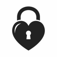 heart lock flat icon vector