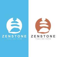 diseño de logotipo de piedra de equilibrio, piedra de terapia vectorial, piedra de masaje, piedra caliente y zenstone, ilustración de marca de producto vector