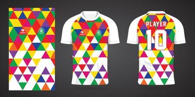 colorful football jersey sport design template vector