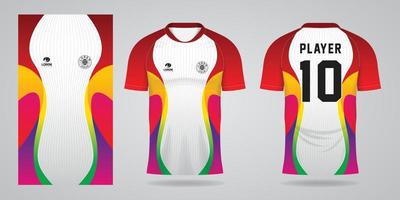 plantilla de diseño de deporte de camiseta de fútbol colorido vector