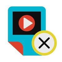 Multimedia player removal, app deletion glyph icon vector