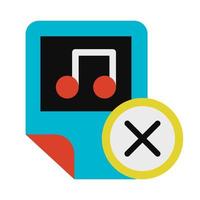 Music, audio file deletion glyph vector icon