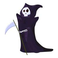 Death character with scythe, skeleton in cloak vector