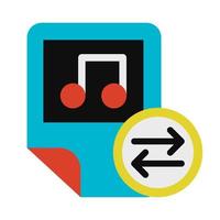 archivos de audio, icono de vector de glifo de intercambio de música