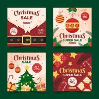 Christmas Sale Social Media Posts vector