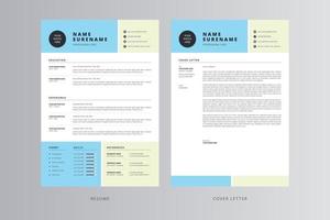 Professional Resume or CV and Cover Letter Template vector