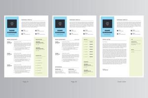 Professional Resume or CV and Cover Letter Template vector