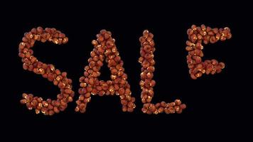 3d animated halloween lantern particle typeface forming the word Sale video
