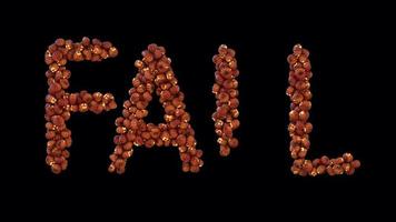 3d animated halloween lantern particle typeface forming the word Fall video