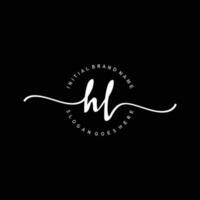 Initial HL handwriting logo template vector