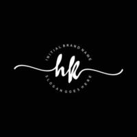 Initial HK handwriting logo template vector