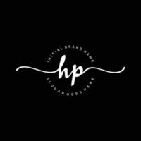 Initial HP handwriting logo template vector