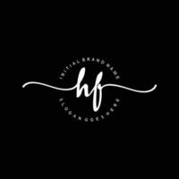 Initial HF handwriting logo template vector
