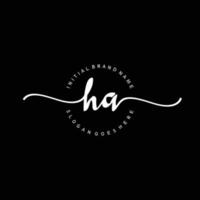 Initial HA handwriting logo template vector