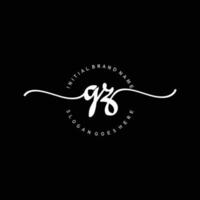 Initial GZ handwriting logo template vector