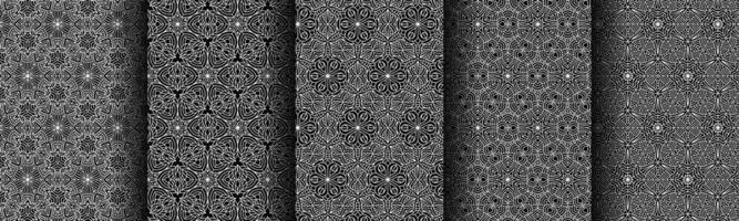 paquete de colección de patrones geométricos en blanco y negro moderno vector