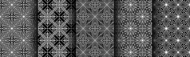 modern black and white geometric pattern collection bundle vector