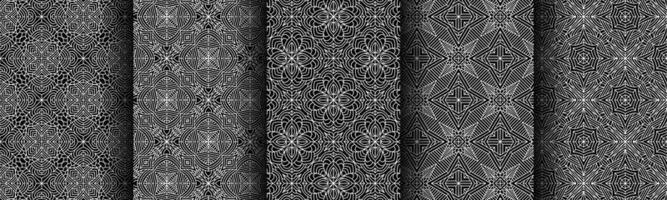 modern black and white geometric pattern collection bundle vector