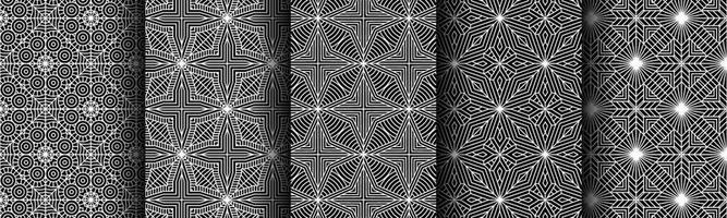 modern black and white geometric pattern collection bundle vector