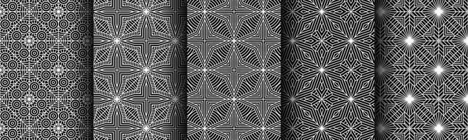 modern black and white geometric pattern collection bundle vector