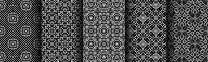 modern black and white geometric pattern collection bundle vector