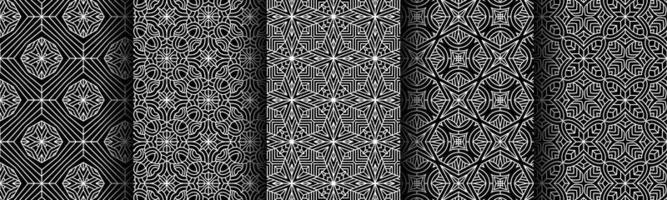 modern black and white geometric pattern collection bundle vector