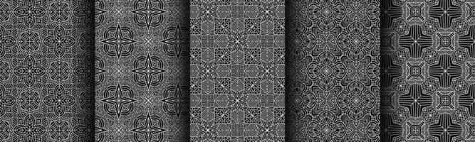 modern black and white geometric pattern collection bundle vector