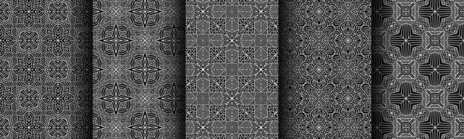 modern black and white geometric pattern collection bundle vector