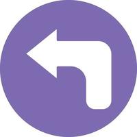 Turn Left Icon Style vector