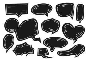 Set of Bubble Speech Solid Illustration Bundle vector