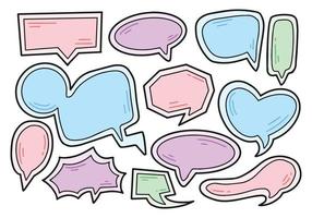 Set of Bubble Speech Doodle Color Illustration Bundle vector