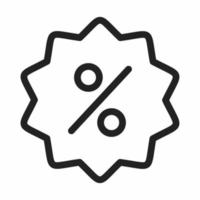 percent outline icon vector