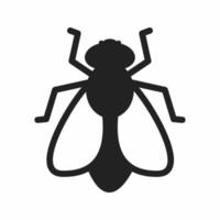 moscas, plano, icono vector