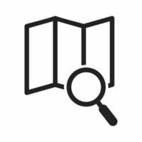 map search outline icon vector