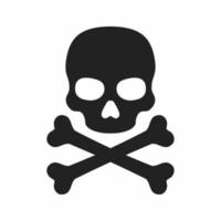 skull and bones flat icon vector