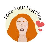 Love your freckles icon vector illustration isolated on white background