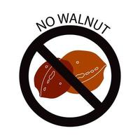 No walnut sign vector illustration isolated on white background