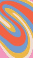 Retro Groovy Vertical Background. 70s Vibes Vector Design. Trendy Y2k Backdrop . Funky Retro striped wavy Wallpaper.