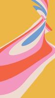 Retro Groovy Background. 70's Vibes Vector Design. Trendy Y2k Backdrop . Funky Retro Wallpaper. Wrapping shape in 1920-1080 size