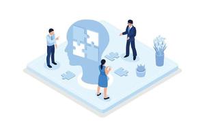 Character with mental other psychological problems. Psychotherapy concept, isometric vector modern illustration