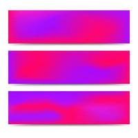 Smooth abstract blurred gradient pink banners set. Abstract Creative multicolored background. Vector illustration