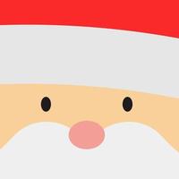 Greeting card with Santa Claus big head face. Merry Christmas background. Vector illustration