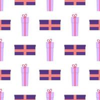 Seamless pattern with gift boxes. Vector illustration.