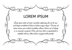 Decorative vintage horizontal frame with the place for your text in center. Vintage ornament greeting card template. Vector illustration.