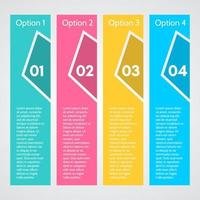 Four elements of infographic design. Step by step infographic design template. Vector illustration