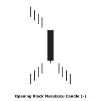 Opening Black Marubozu Candle - White and Black - Square vector