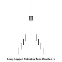 Long-Legged Spinning Tops Candle - White and Black - Square vector