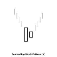 Descending Hawk Pattern - White and Black - Square vector